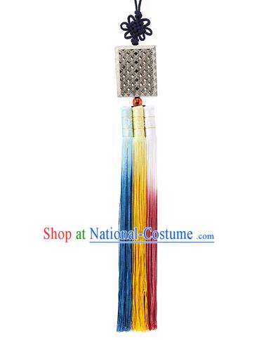 Korean National Accessories Bride Chinese Knots Waist Pendant, Asian Korean Wedding Hanbok Colorful Tassel Palace Taeniasis Waist Decorations for Women