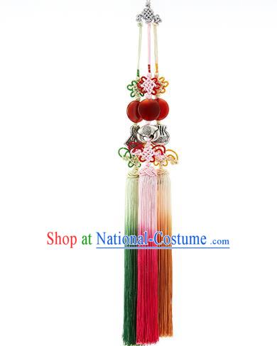 Korean National Accessories Bride Wedding Chinese Knots Waist Pendant, Asian Korean Hanbok Tassel Waist Decorations for Women