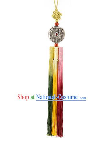 Korean National Belts Accessories Bride Wedding Waist Pendant, Asian Korean Hanbok Colorful Tassel Waist Decorations for Women