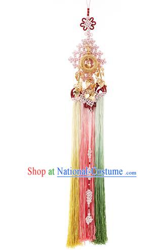 Korean National Belts Accessories Bride Wedding Hanbok Waist Pendant, Asian Korean Chinese Knot Tassel Waist Decorations for Women