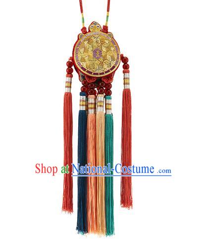 Korean National Belts Accessories Bride Wedding Hanbok Turtle Waist Pendant, Asian Korean Chinese Knot Tassel Waist Decorations for Women