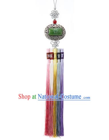 Korean National Belts Accessories Bride Wedding Hanbok Jade Tassel Waist Pendant, Asian Korean Waist Decorations for Women