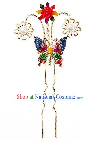 Traditional Korean National Wedding Hair Accessories Bride Hairpins, Korean Hanbok Fashion Hair Stick Headwear for Women