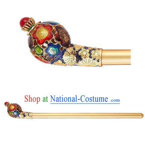 Traditional Korean National Hair Accessories Blueing Hairpins, Korean Palace Hanbok Fashion Headwear for Women