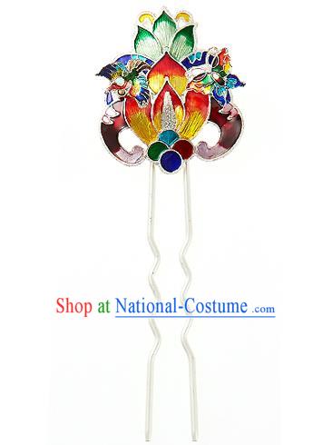 Korean National Wedding Hair Accessories Bride Lotus Hairpins, Korean Hanbok Fashion Palace Hair Clasp for Women