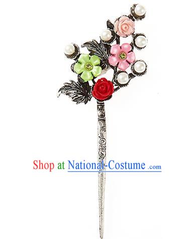 Korean National Wedding Hair Accessories Bride Hair Clip, Korean Hanbok Fashion Palace Hairpins for Women