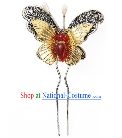 Korean National Wedding Hair Accessories Bride Butterfly Hair Clip, Korean Hanbok Fashion Palace Hairpins for Women