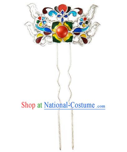 Korean National Wedding Hair Accessories Bride Blueing Hair Clip, Korean Hanbok Fashion Palace Hairpins for Women