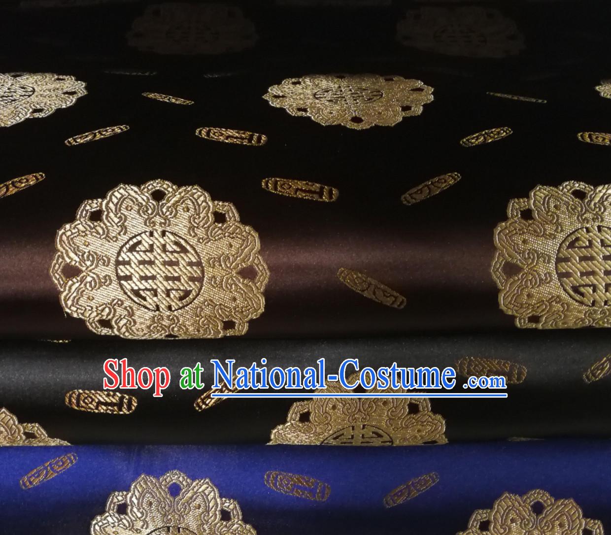 Blue Color Chinese Royal Palace Style Traditional Pattern Design Brocade Fabric Silk Fabric Chinese Fabric Asian Material