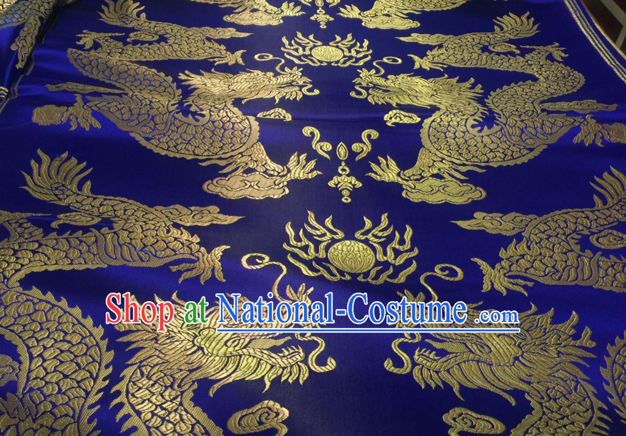 Asian Chinese Royal Palace Style Traditional Dragon Pattern Design Brocade Fabric Silk Fabric Chinese Fabric Asian Material