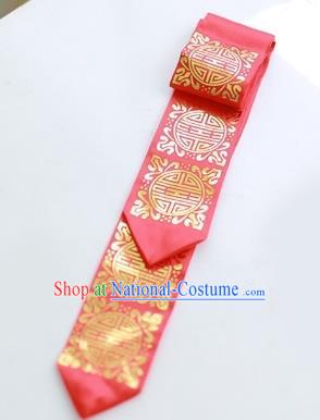 Korean National Hair Accessories Red Hair Ribbon, Asian Korean Hanbok Fashion Bride Headwear Hair Clasp for Kids