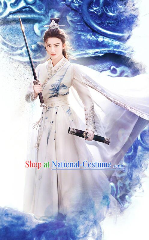 Traditional Chinese Southern and Northern Dynasties Female Swordsman Clothing, Asian China Ancient Heroine Costume for Women