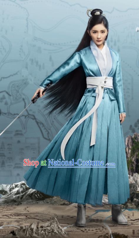 Traditional Chinese Ancinet Legend Of Fu Yao Swordswoman Embroidered Costume for Women