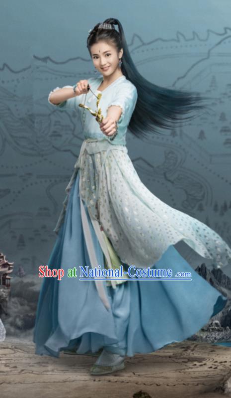 Traditional Chinese Ancinet Palace Princess Dress Legend Of Fu Yao Swordswoman Embroidered Costume for Women