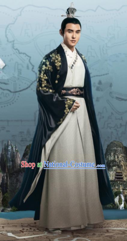 Traditional Chinese Legend Of Fu Yao Tang Dynasty Emperor Clothing, China Ancient Majesty Embroidered Costume for Men