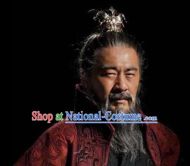 Chinese Ancient Opera Han Dynasty Chancellor Whiskers Mustache, Traditional Chinese Beijing Opera Old Men Full Beard for Men