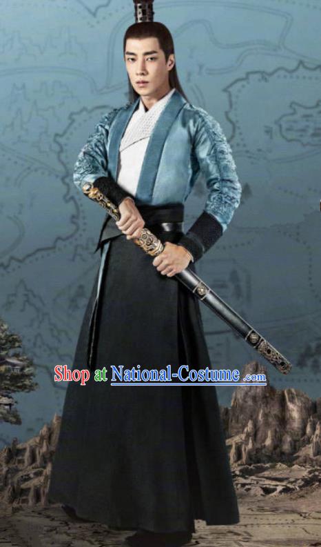 Traditional Chinese Legend Of Fu Yao Nobility Childe Clothing, China Ancient Swordsman Embroidered Costume for Men