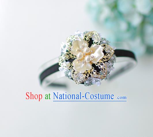 Korean National Hair Accessories Wedding Shell Flower Hair Clasp, Asian Korean Hanbok Headband Headwear for Kids