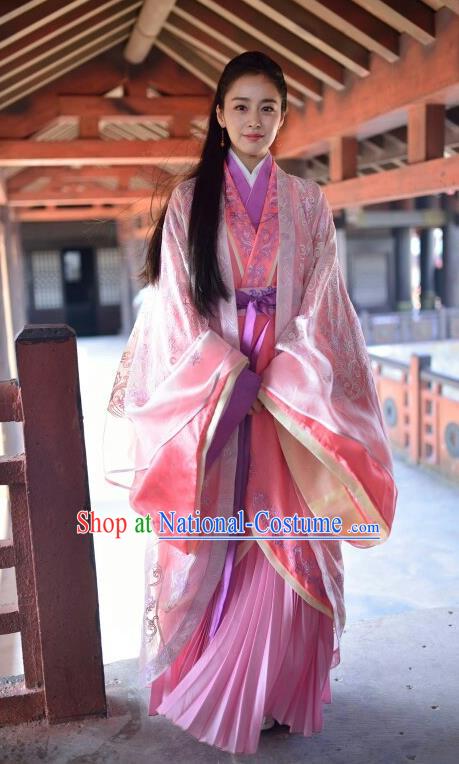 Traditional Chinese Southern and Northern Dynasties Imperial Princess Costume, Chinese Ancient Palace Lady Embroidered Clothing for Women