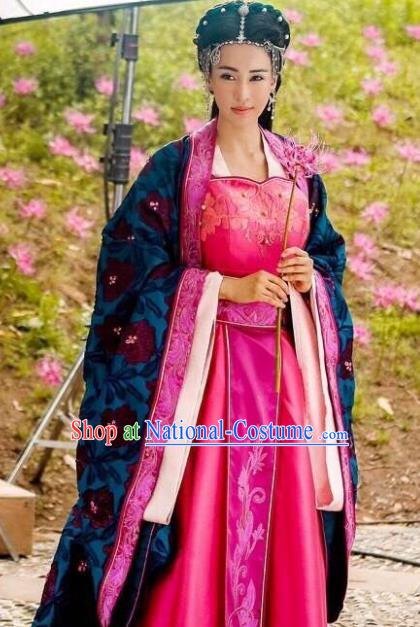 Traditional Chinese Southern and Northern Dynasties Imperial Consort Costume, Chinese Ancient Senior Concubine Embroidered Clothing for Women