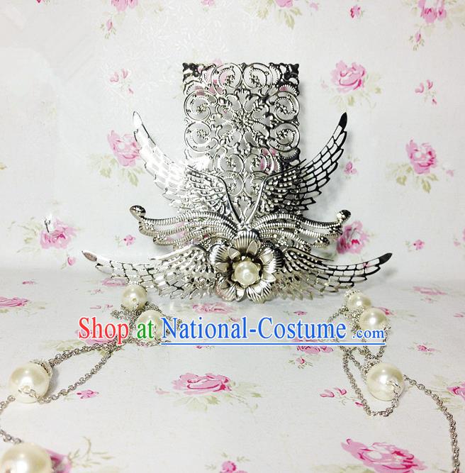 Traditional Handmade Chinese Ancient Classical Hair Accessories Royal Highness Pearls Tassel Tuinga Hairdo Crown for Men