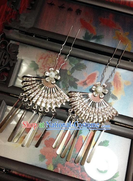 Traditional Chinese Ancient Classical Hair Accessories Tassel Hair Clip Bride Step Shake Hairpins for Women