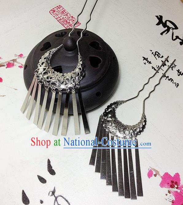 Traditional Chinese Ancient Classical Hair Accessories Tassel Step Shake Bride Hairpins for Women