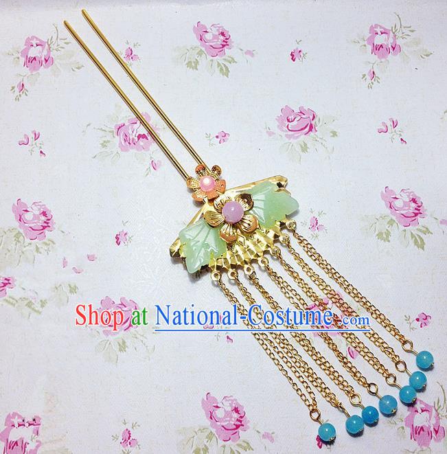 Traditional Chinese Ancient Classical Hair Accessories Hanfu Hair Clip Tassel Step Shake Bride Hairpins for Women