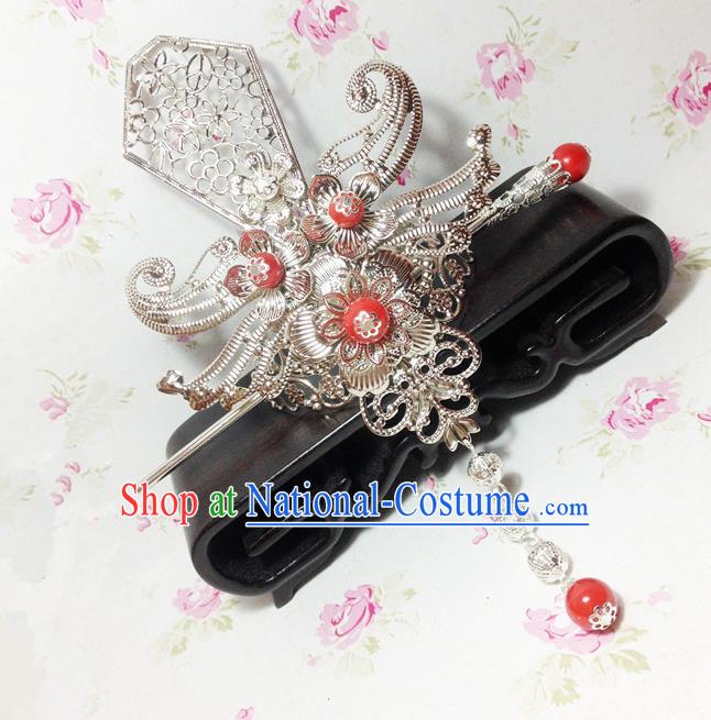 Traditional Handmade Chinese Classical Hair Accessories, Ancient Royal Highness Headband Tassel Tuinga Hairdo Crown for Men