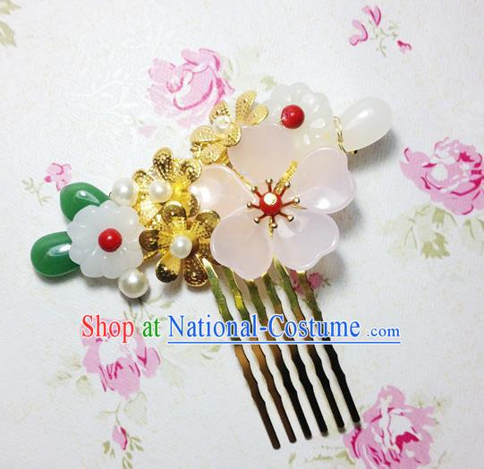 Traditional Chinese Ancient Classical Hair Accessories Hanfu Hair Comb Step Shake Bride Hairpins for Women