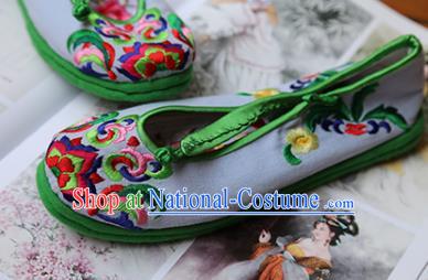 Asian Chinese Traditional Shoes Green Bride Embroidered Shoes, China Peking Opera Handmade Embroidery Shoe Hanfu Princess Shoes for Women