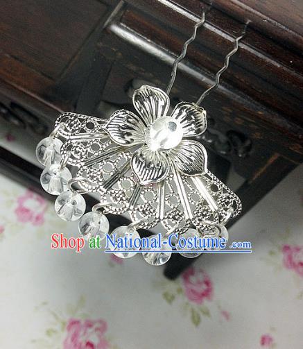 Traditional Chinese Ancient Classical Hair Accessories Hanfu Beads Tassel Hair Clip Bride Hairpins for Women