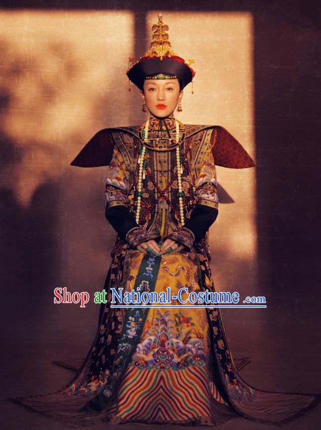 Traditional Ancient Chinese Imperial Consort Costume Chinese Qing Dynasty Manchu Lady Mandarin Clothing for Women