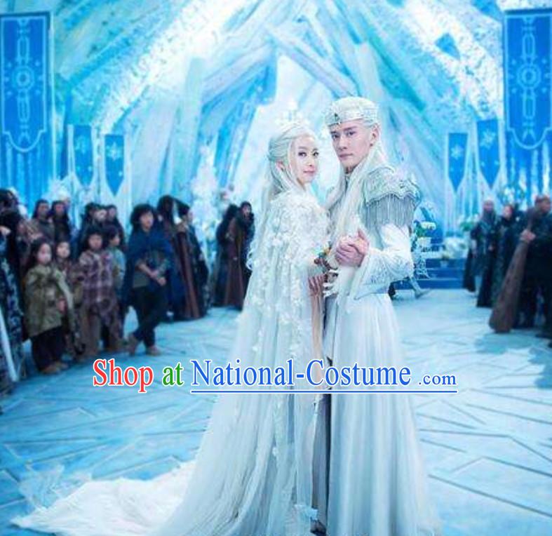 Ice Fantasy Wedding Dresses Hanfu Style Costumes Complete Set for Men and Women