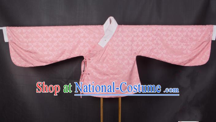 Asian China Ming Dynasty Princess Costume, Traditional Ancient Chinese Palace Lady Embroidered Hanfu Pink Blouse Clothing for Women