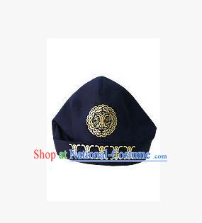 Traditional Korean Hair Accessories Embroidered Navy Hats, Asian Korean Fashion National Boys Headwear for Kids