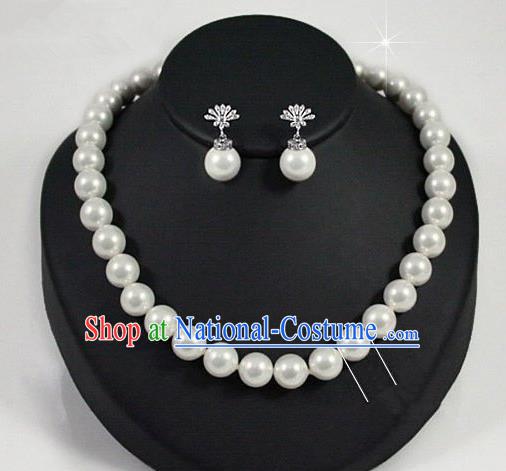 Traditional Korean Accessories Crystal Pearls and Earrings, Asian Korean Fashion Wedding Jewelry for Women