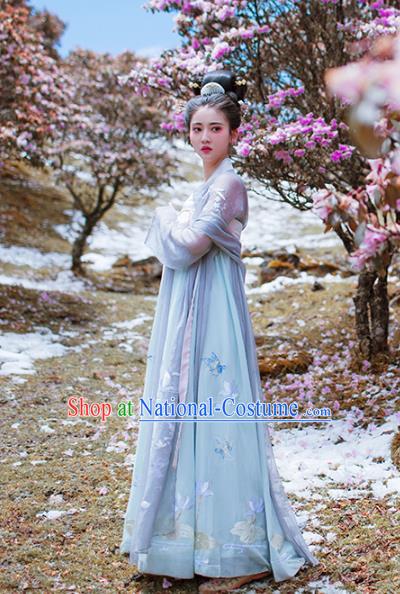 Asian China Tang Dynasty Imperial Concubine Costume Complete Set, Traditional Ancient Chinese Palace Lady Hanfu Clothing for Women