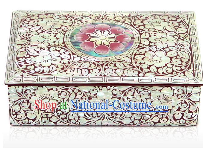 Traditional Korean Craft Handmade Cosmetic Container Shell Dowry Box, Asian Korean Wedding Jewellery Case for Women