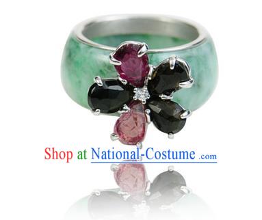 Traditional Korean Accessories Asian Korean Fashion Wedding Jadeite Rings for Women