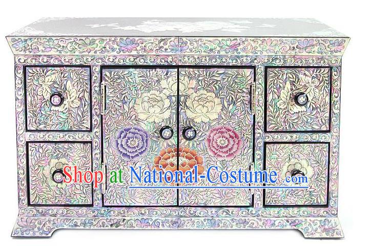 Traditional Korean Craft Handmade Shell Cosmetic Container, Asian Korean Wedding Jewellery Box for Women