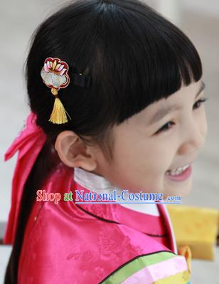 Traditional Korean Hair Accessories Embroidered Hair Claw, Asian Korean Fashion Headwear Hair Stick for Kids