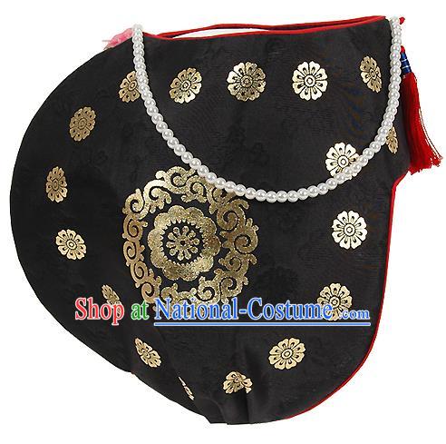 Traditional Korean Hair Accessories Embroidered Hats, Asian Korean Fashion Children Wedding Headwear for Girls