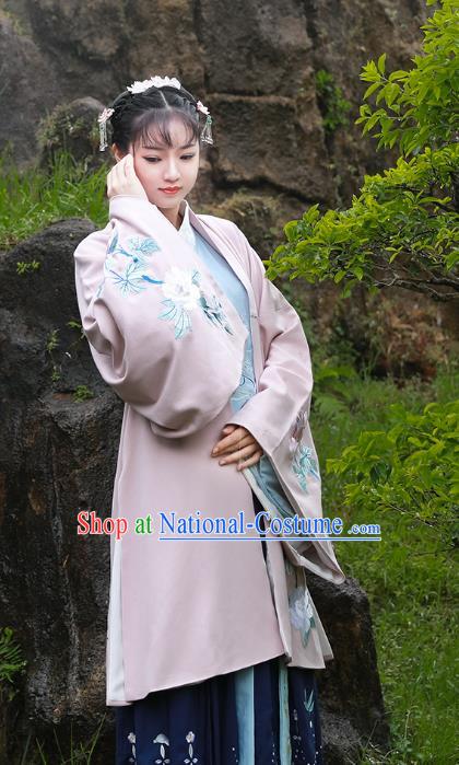 Asian China Han Dynasty Palace Lady Costume Embroidered Cloak, Traditional Chinese Ancient Princess Hanfu Cape Clothing for Women