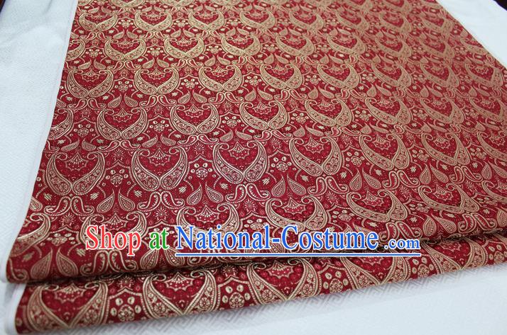 Chinese Traditional Royal Palace Pattern Mongolian Robe Red Brocade Cheongsam Fabric, Chinese Ancient Costume Drapery Hanfu Tang Suit Material