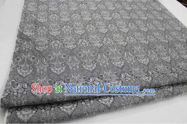 Chinese Traditional Royal Palace Pattern Mongolian Robe Grey Brocade Cheongsam Fabric, Chinese Ancient Costume Drapery Hanfu Tang Suit Material