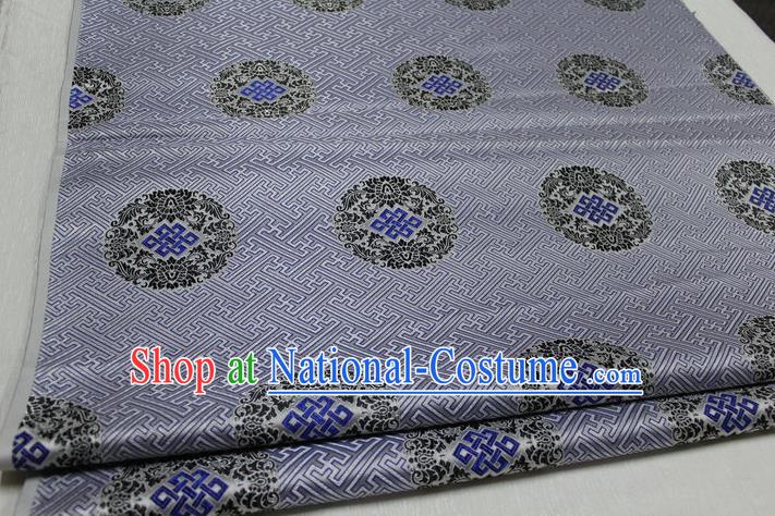 Chinese Traditional Royal Palace Pattern Mongolian Robe Grey Tapestry Cheongsam Fabric, Chinese Ancient Costume Satin Hanfu Tang Suit Material