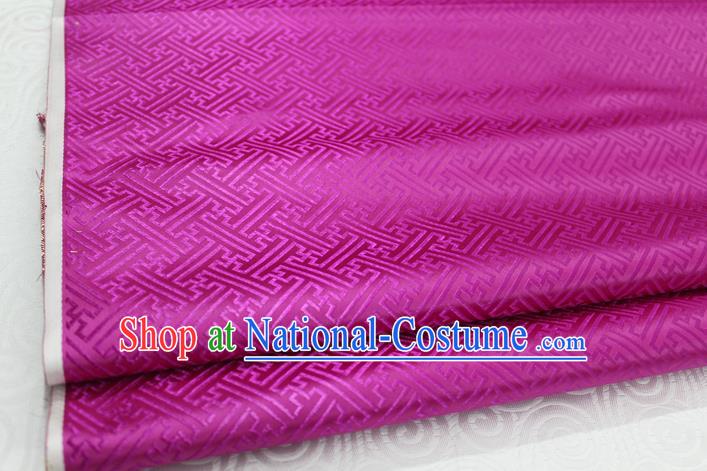 Chinese Traditional Royal Palace Pattern Mongolian Robe Rosy Brocade Fabric, Chinese Ancient Costume Satin Hanfu Tang Suit Material