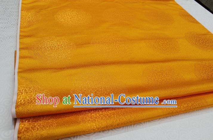 Chinese Traditional Royal Palace Mongolian Robe Golden Brocade Cheongsam Fabric, Chinese Ancient Costume Satin Hanfu Tang Suit Material