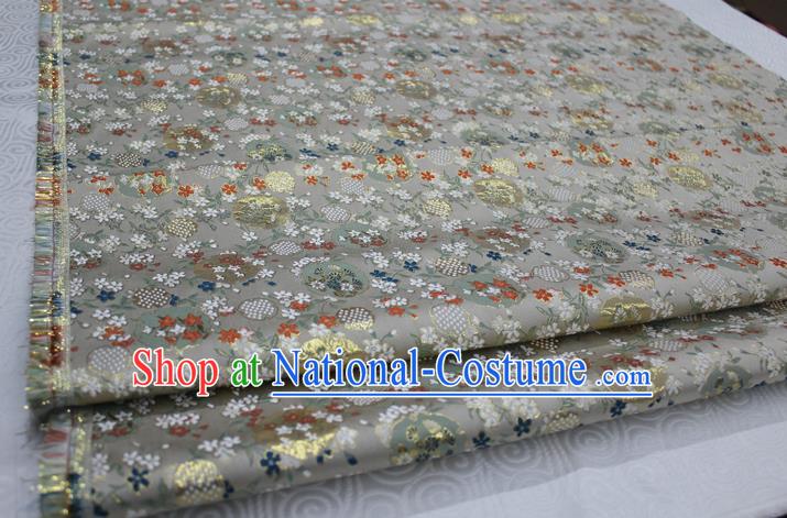 Chinese Traditional Royal Palace Kimono Grey Brocade Cheongsam Fabric, Chinese Ancient Costume Satin Hanfu Tang Suit Material